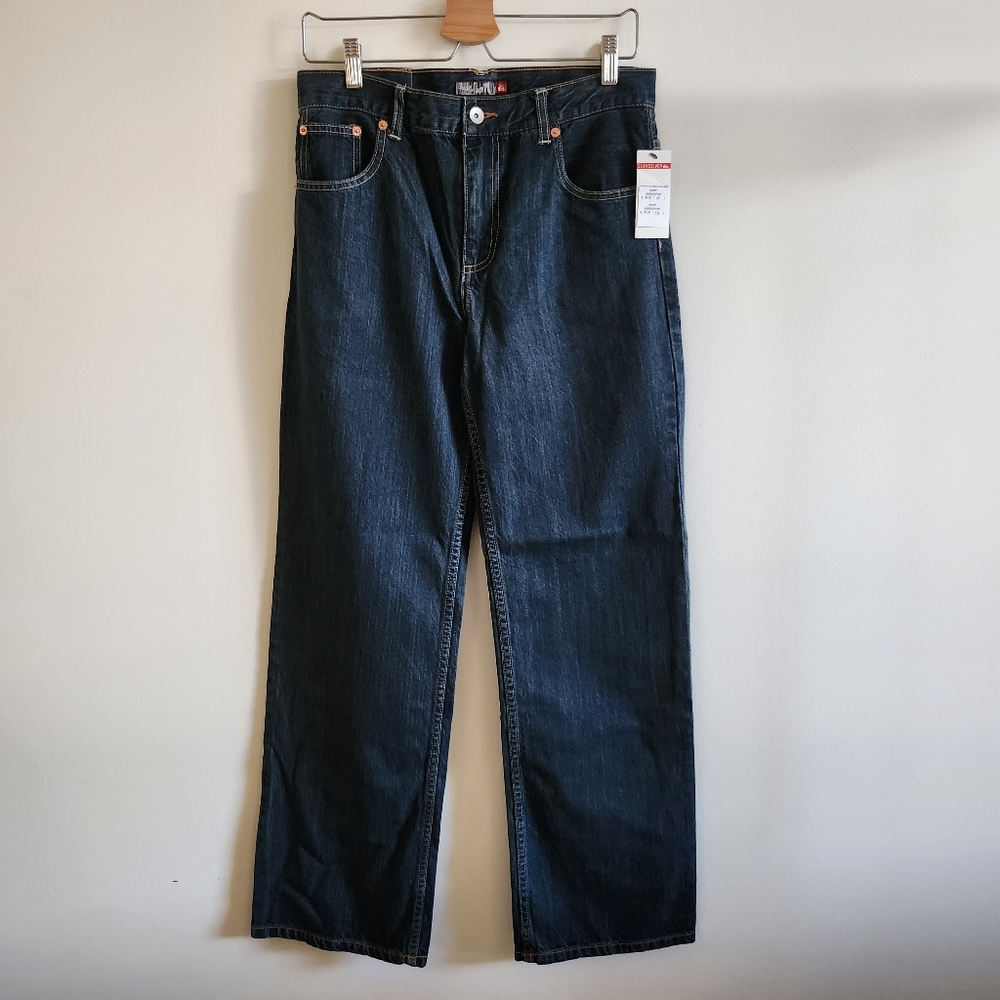 QUICKSILVER | NWT W30 Youth/Men's Straight Cut Denim Jeans | dark wash